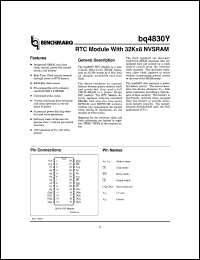 BQ4830YMA-85 datasheet:  RTC MODULE WITH 32KX8 NVSRAM BQ4830YMA-85