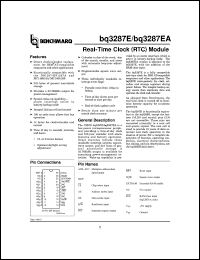 BQ3287EAMT datasheet:  RTC MODULE WITH 242X8 NVSRAM, ALARM WAKE-UP, RAM CLEAR INPUT ON EA VERSION BQ3287EAMT