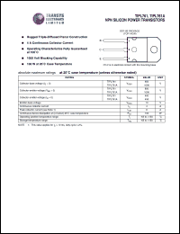 TIPL761 datasheet: 850 V,  NPN silicon power transistor TIPL761