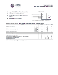 TIPL791 datasheet: 850 V,  NPN silicon power transistor TIPL791