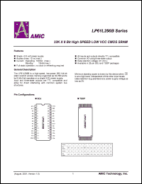 LP61L256BS-12 datasheet: 12ns 100mA 32K x 8bit high speed low VCC CMOS SRAM LP61L256BS-12