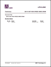 LP61L256CS-12 datasheet: 12ns; 120mA 32K x 8bit high speed CMOS SRAM LP61L256CS-12