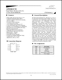 AM24LC21 datasheet: 2.7-5.5V dual mode 1K-bits (128 x 8) 2-wire serial EEPROM AM24LC21