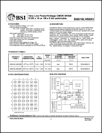 BS616LV8023BC datasheet: 70/100ns 20mA 2.4-3.6V very low power/voltage CMOS SRAM 512K x 16 or 1M x 8bit switchable BS616LV8023BC