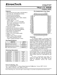 EM637327Q-6 datasheet: 166MHz 1M x 32 SGRAM EM637327Q-6