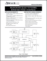 MU9C8358-QHC datasheet: 5.0V quad 10/100Mb ethernet filter interface MU9C8358-QHC