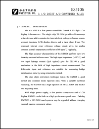 ES5106Q datasheet: 3 1/2 digit A/D converter W/LCD ES5106Q