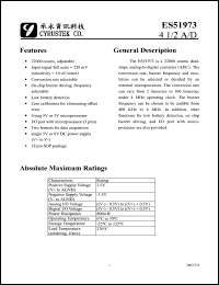 ES51973 datasheet: 4 1/2 A/D ES51973