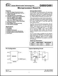 G681LT1 datasheet: Microprocessor reset IC G681LT1