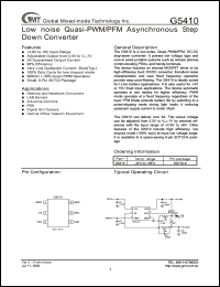 G95410 datasheet: Low noise quasi-PWM/PFM asynchronous step down converter G95410