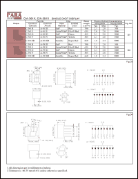 A-391Y datasheet: Common anode yellow single digit display A-391Y