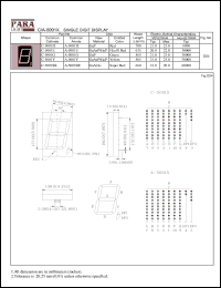 A-5001E datasheet: Common anode hi.effi red single digit display A-5001E