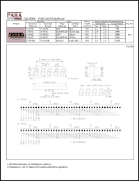 A-505E datasheet: Common anode hi.effi red five digit display A-505E