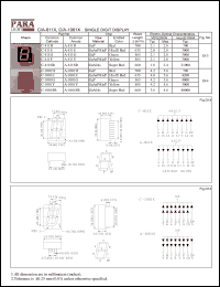 C-811E datasheet: Common cathode hi.effi red single digit display C-811E
