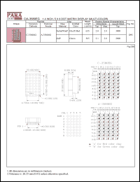 A-3580EG datasheet: Common anode  hi.effi red/green 1.4 inch, 5x8 dot matrix display A-3580EG