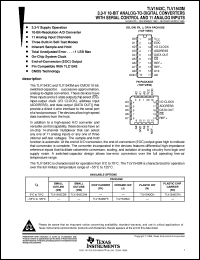 TLV1543CDW datasheet:  10-BIT 200 KSPS ADC SER. OUT,  BUILT-IN SELF-TEST MODES, INHERENT S&H, PIN COMPAT. W/TLC1543, 11 CH. TLV1543CDW