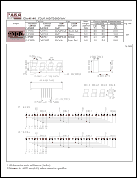 C-4N4Y datasheet: Common cathode yellow four digit display C-4N4Y