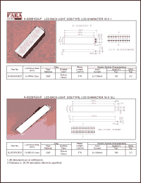 K-02601GX-P datasheet: LCD back light, COB type, LCD character 16x1, yellow/green K-02601GX-P