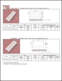 K-05205GX-P datasheet: LCD back light, COB type, LCD character 16x4, yellow/green K-05205GX-P