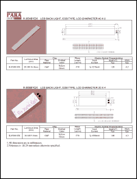 K-05601GX-P datasheet: LCD back light, COB type, LCD character 20x4, yellow/green K-05601GX-P