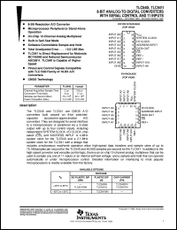 TLC540IN datasheet:  8-BIT, 75 KSPS ADC SERIAL-OUT, ON-CHIP 12-CH. ANALOG MUX, 11 CH. TLC540IN