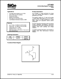 LPT16ED datasheet: 30 GHz SiGe bipolar transistor. LPT16ED