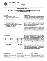 TU24C08CP3 datasheet: CMOS IIC 2-wire bus. 8K electrically erasable programmable ROM. 1K x 8 bit EEPROM. Voltage 2.7V to 5.5V. TU24C08CP3