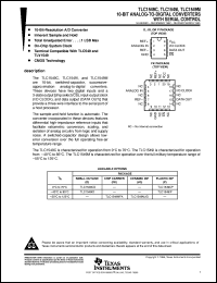 TLC1549CP datasheet:  10-BIT, 38 KSPS ADC SERIAL OUT, ON-CHIP SYSTEM CLOCK, SINGLE CH. TLC1549CP