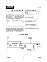 XE014J datasheet: Low cost Slim-Link DAA for voice, data fax. XE014J