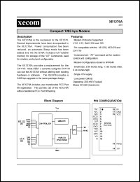 XE1276A datasheet: Compact 1200bps modem. XE1276A