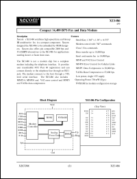 XE1486 datasheet: Compact 14,400 BPS  fax and data modem. XE1486