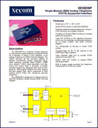 XEISDNP datasheet: Single module ISDN analog telephone (POTS) equipment interface. XEISDNP