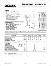 STPR820DB datasheet: 200V; 8.0A super-fast glass passivated rectifier STPR820DB