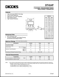 DT454P datasheet: 30V; P-channel enchancement mode field effect transistor DT454P