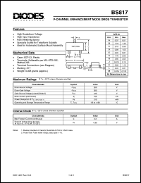 BS817 datasheet: 200V; P-channel enchancement mode field effect transistor BS817