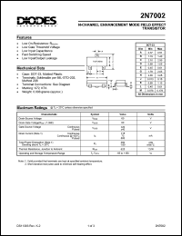 2N7002 datasheet: 60V; N-channel enchancement mode field effect transistor 2N7002