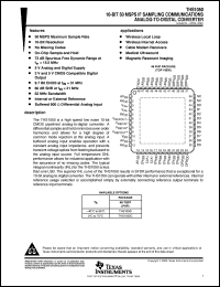 THS1050IPHP datasheet:  10-BIT 50 MSPS IF SAMPLING COMMUNICATIONS ADC W/SINGLE CH., LOW NOISE, HIGH SFDR, NO MISSING CODES THS1050IPHP