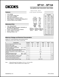 SF161 datasheet: 50V; 16A super fast recovery rectifier and good for 200KHz power supplies SF161