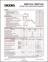 MMBTA55 datasheet: 60V; 4.0A PNP small signal surface mount transistor. Ideal for medium power application and switching MMBTA55