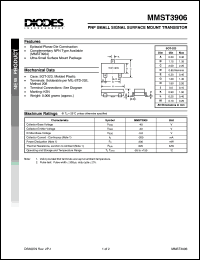 MMST3906 datasheet: 40V; 200mA surface mount schottky barrier diode MMST3906