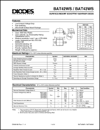 BAT42WS datasheet: 30V; 200mA surface mount schottky barrier diode BAT42WS