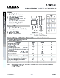 SBD835L datasheet: 35V; 8A surface mount schottky barrier rectifier SBD835L