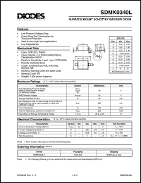 SDMK0340L datasheet: 40V; 30mA surface mount schottky barrier diode. Ideal for low logic level applications SDMK0340L