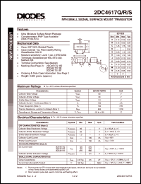 2DC4617Q datasheet: 60V; 150mA NPN surface mount small signal transistor 2DC4617Q