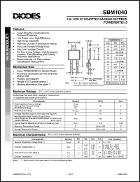 SBM1040 datasheet: 40V; 10A low VF schottky barrier rectifier SBM1040