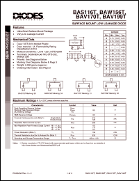 BAV170T datasheet: 85V; 215mW surface mount low leakage diode BAV170T