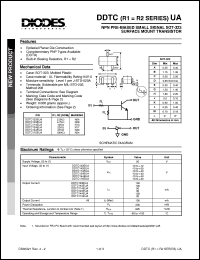 DDTC123EUA datasheet: 50V; 100mA NPN PRE-biased small signal surface mount transistor DDTC123EUA