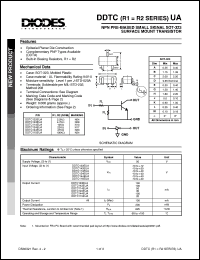 DDTC114EUA datasheet: 50V; 50mA NPN PRE-biased small signal surface mount transistor DDTC114EUA