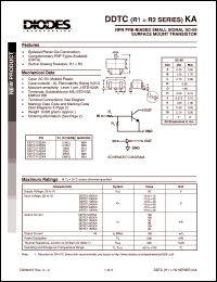 DDTC114EKA datasheet: 50V; 50mA NPN PRE-biased small signal surface mount transistor DDTC114EKA