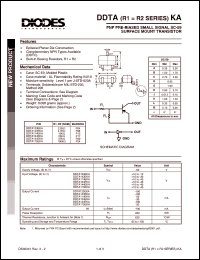 DDTA114EKA datasheet: 50V; 50mA PNP PRE-biased small signal surface mount transistor DDTA114EKA